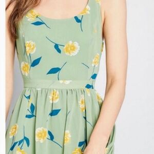 NWT-Modcloth Freeing Feeling Pastel Floral A-line Dress Size: L